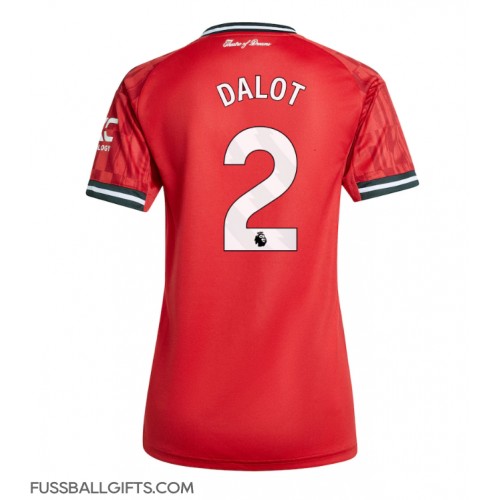 Manchester United Diogo Dalot #2 Fußballbekleidung Heimtrikot Damen 2025-26 Kurzarm